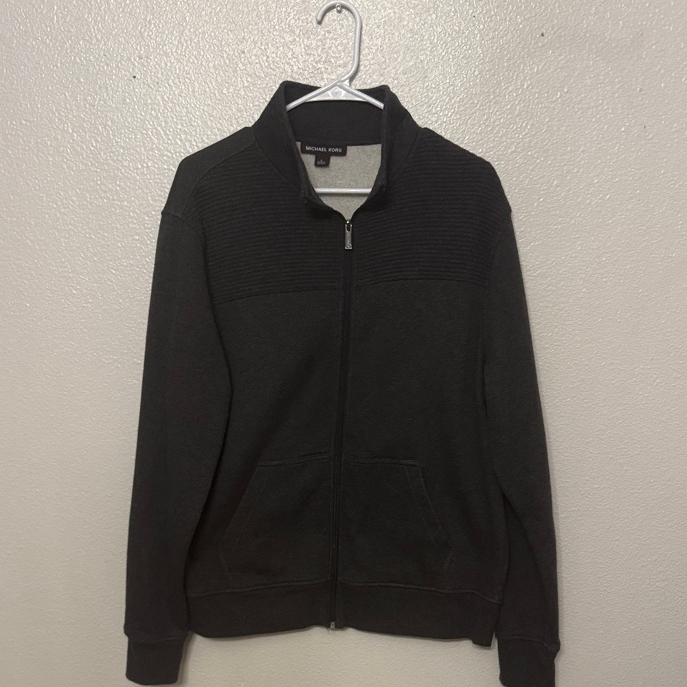 Michael Kors Men's Charcoal Zip-Up Sweater